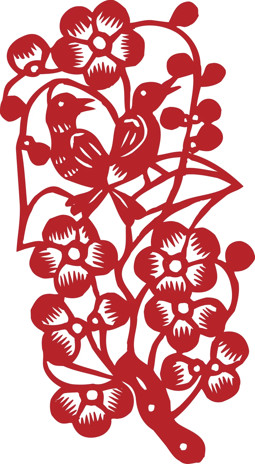 中国风传统民俗吉祥喜庆镂空剪纸窗花图案插画AI矢量PNG设计素材【260】